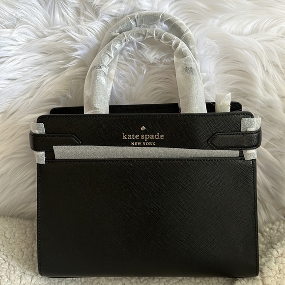 Kate spade black staci medium satchel 🔥new !! - Picture 2 of 9